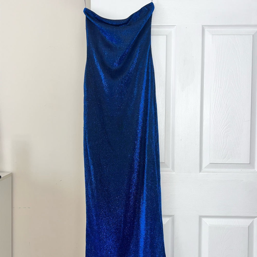 SAMPER STRAPLESS MAXI DRESS NAVY LOWER IMPACT